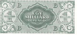 Hungary 1,000,000,000 Pengő, 1946 P-137 reverse