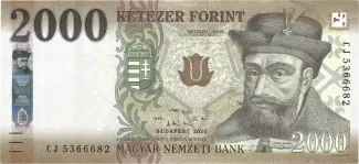 Hungary 2.000 Forint, 2016-2020 obverse