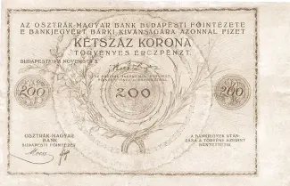 Hungary 200 Koron, 1918 P-17 obverse