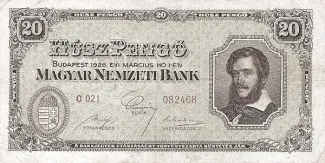 Hungary 20 Pengő, 1926 obverse