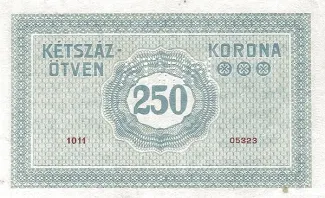 Hungary 250 Koron, 1914 P-1 reverse