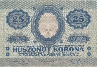 Hungary 25 Koron, 1919 P-48 obverse