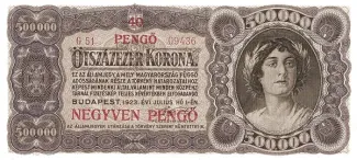 Hungary 40 Pengő, 1925 obverse