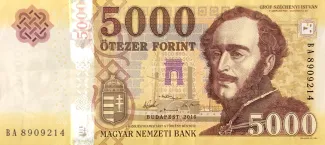 Hungary 5.000 Forint, 2016-2023 obverse