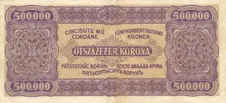 Hungary 500.000 Korona, 1923 reverse