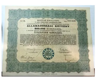 Hungary 500,000 Államadósági kötvény, 1925 obverse