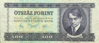 Hungary 500 Forint, 1969-1980 obverse