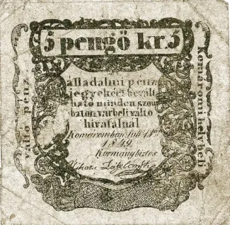 Hungarian notgeld 5 Pengő, 1849 obverse