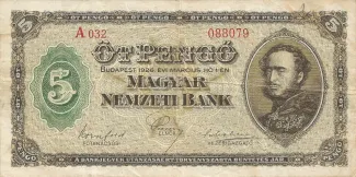 Hungary 5 Pengő, 1926 obverse