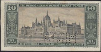 Hungary 10 Pengő, 1926 P-90 - MINTA reverse