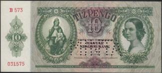 Hungary 10 Pengő, 1936 P-100 - MINTA obverse