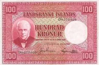 Iceland 100 Krónur, 1928 obverse