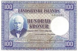 Iceland 100 Krónur, 1928 obverse