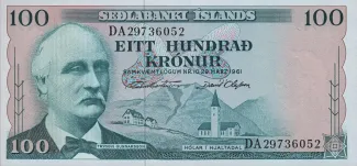 Iceland 100 Krónur, 1961 obverse
