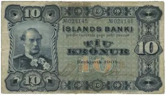 Iceland 10 Krónur, 1904 obverse