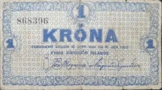 Iceland 1 Króna, 1922 obverse