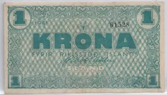 Iceland 1 Króna, 1941 obverse