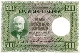 Iceland 500 Krónur, 1928 obverse