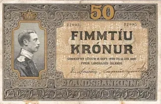 Iceland 50 Krónur, 1900 obverse