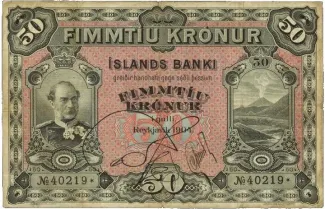 Iceland 50 Krónur, 1904 obverse