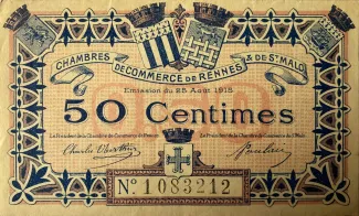 Ille-et-Vilaine, Department of 50 Centimes, 1915-1922 P-105 obverse