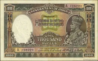 India, British 1.000 Rupees, 1928 obverse