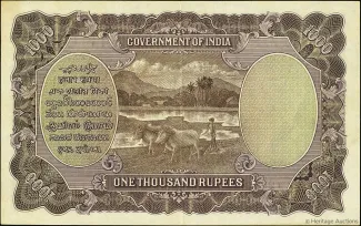 India, British 1.000 Rupees, 1928 reverse