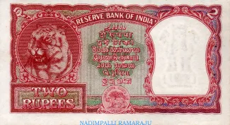 India 2 Rupees, 1950 reverse