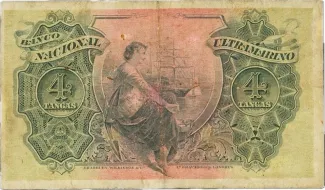 India 4 Tangas, 1917 reverse
