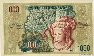 Indonesia 1,000 Rupiah, 1952 P-48 obverse