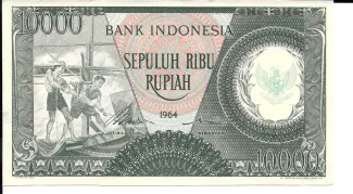Indonesia 10.000 Rupiah, 1964 image