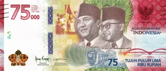 Indonesia 75,000 Rupiah, 2020 P-161 obverse
