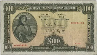 Ireland 100 Pounds, 1928-1937 obverse