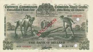 Ireland 100 Pounds, 1929-1930 obverse