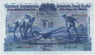 Ireland 10 Pounds, 1929-1939 obverse