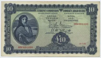 Ireland 10 Pounds, 1938-1940 obverse