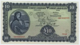 Ireland 10 Pounds, 1941-1942 obverse