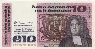 Ireland 10 Pounds, 1978-1992 obverse