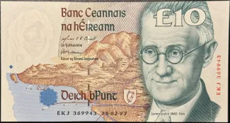 Ireland 10 Pounds, 1993-1999 obverse
