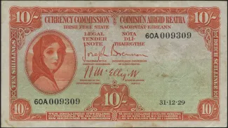 Ireland 10 Shillings, 1928-1937 obverse