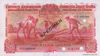Ireland 20 Pounds, 1929 obverse