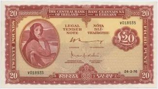 Ireland 20 Pounds, 1961-1976 obverse