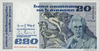 Ireland 20 Pounds, 1980-1992 obverse