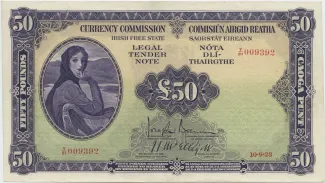 Ireland 50 Pounds, 1928 obverse