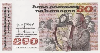 Ireland 50 Pounds, 1982-1991 obverse