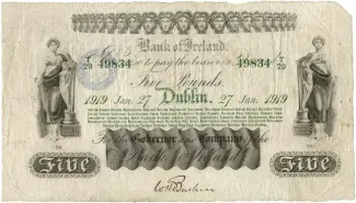 Ireland 5 Pounds, 1919 obverse