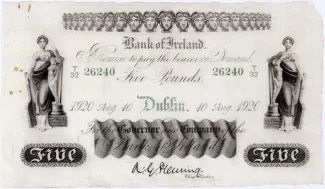 Ireland 5 Pounds, 1920-1921 obverse