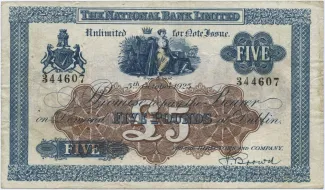 Ireland 5 Pounds, 1922-1926 obverse
