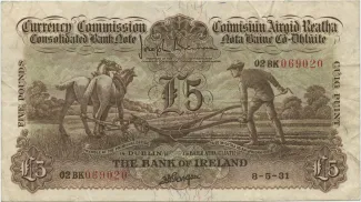 Ireland 5 Pounds, 1929-1939 obverse