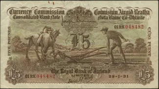 Ireland 5 Pounds, 1929-1939 obverse